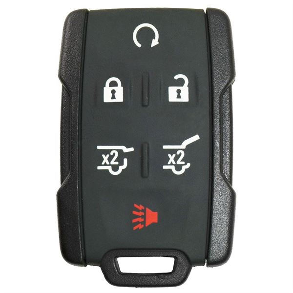 2015 - 2020 GMC Yukon 6 Button Keyless Entry Remote Fob w/ Remote Start - Black Siding - M3N32337100-1