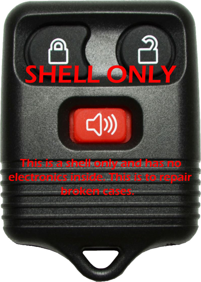 *SHELL & PAD ONLY* 1998 - 2011 Ford, Lincoln, and Mercury 3 Button Keyless Entry Remote Fob Casing-1