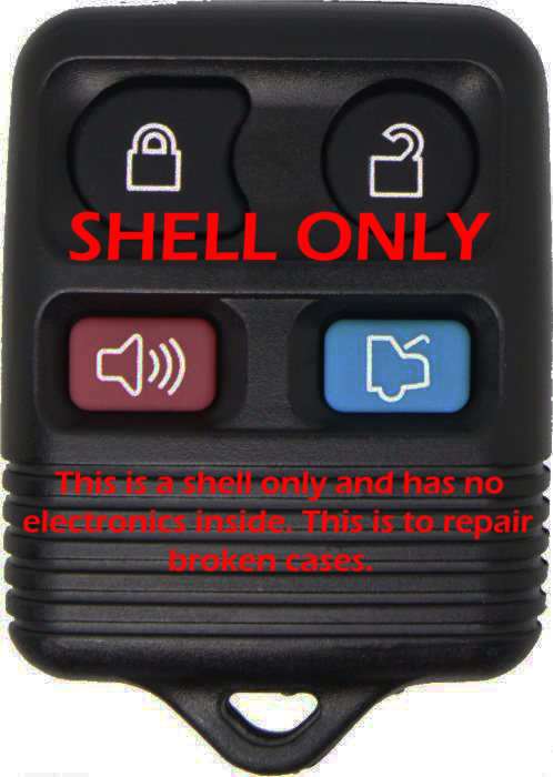 *SHELL & PAD ONLY* 1998 - 2011 Ford/Lincoln/Mercury 4 Button Keyless Entry Remote Casing-1