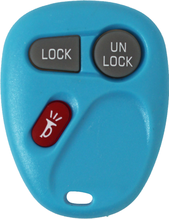*SHELL & PAD ONLY* GM 3 Button Keyless Entry Remote Fob - Light Blue - KOBLEAR1XT/KOBUT1BT-2