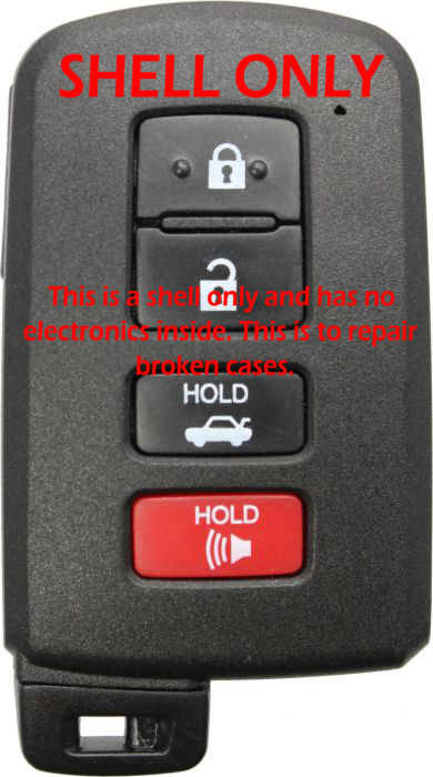 *SHELL & PAD ONLY* Toyota 4 Button Smart Entry Remote Casing w/ Trunk - Emergency key included - HYQ14FBA-6