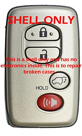 *SHELL & PAD ONLY* Toyota Smart 4 Button w/ Hatch Silver Remote Casing - HYQ14ACX-1