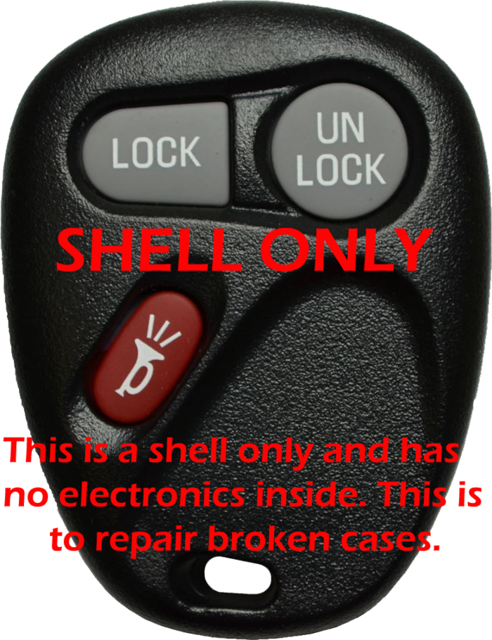 *SHELL & PAD ONLY* GM 3 Button Keyless Entry Remote Fob Casing - KOBLEAR1XT/KOBUT1BT-1