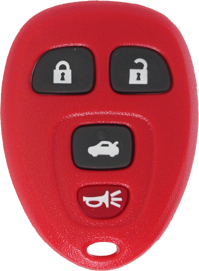 *NEW SHELL & PAD ONLY* GM 4 Button Keyless Entry Remote Casing - Red - KOBGT04A-1