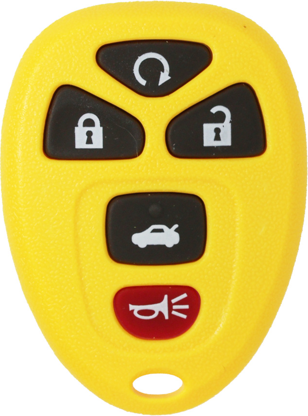 *SHELL & PAD ONLY* GM 5 Button Keyless Entry Remote Fob Casing - Yellow - KOBGT04A-1