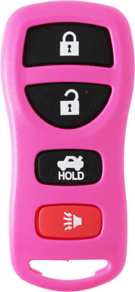 *SHELL & PAD ONLY* Nissan & Infiniti 4 Button Keyless Entry Remote Casing - Pink - KBRASTU15-1