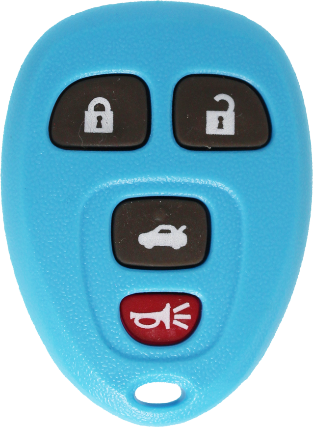 *NEW SHELL & PAD ONLY* GM 4 Button Keyless Entry Remote Casing - Light Blue - KOBGT04A-1
