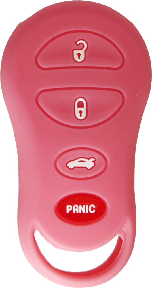 *PROTECT YOUR REMOTE* Chrysler/Dodge/Plymouth 4 Button Keyless Entry Remote Silicone Cover - Pink-1