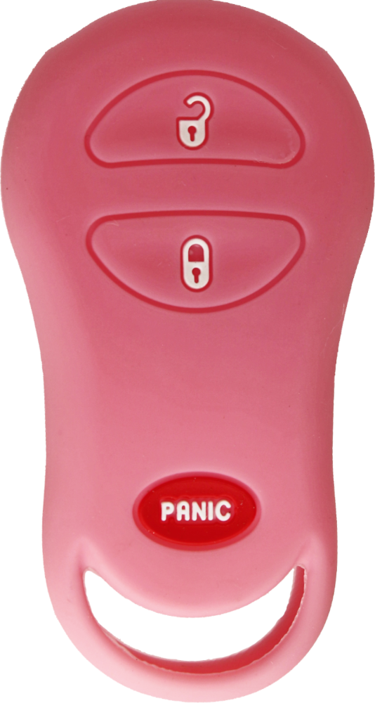 *PROTECT YOUR REMOTE* Chrysler/Dodge/Plymouth 3 Button Keyless Entry Remote Silicone Cover- Pink-1