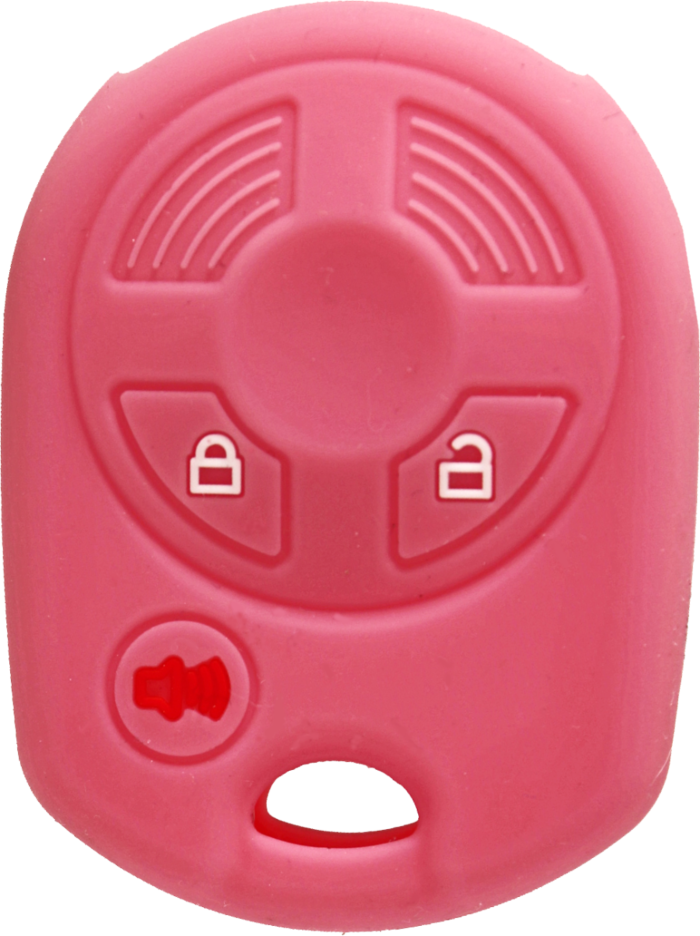 *PROTECT YOUR REMOTE* Ford 3 Button Remote Head Key (old style) Silicone Cover -Pink-1