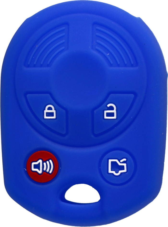*PROTECT YOUR REMOTE* Ford 4 Button Remote Head Key (old style) Silicone Cover - Blue-1
