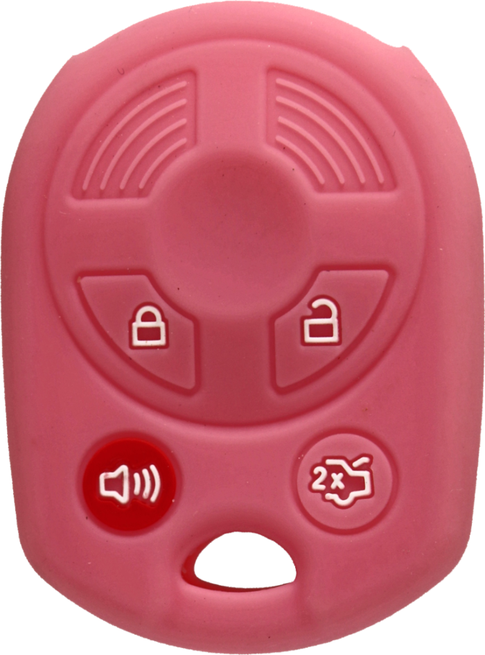 *PROTECT YOUR REMOTE* Ford 4 Button Remote Head Key (old style) Silicone Cover - Pink-1