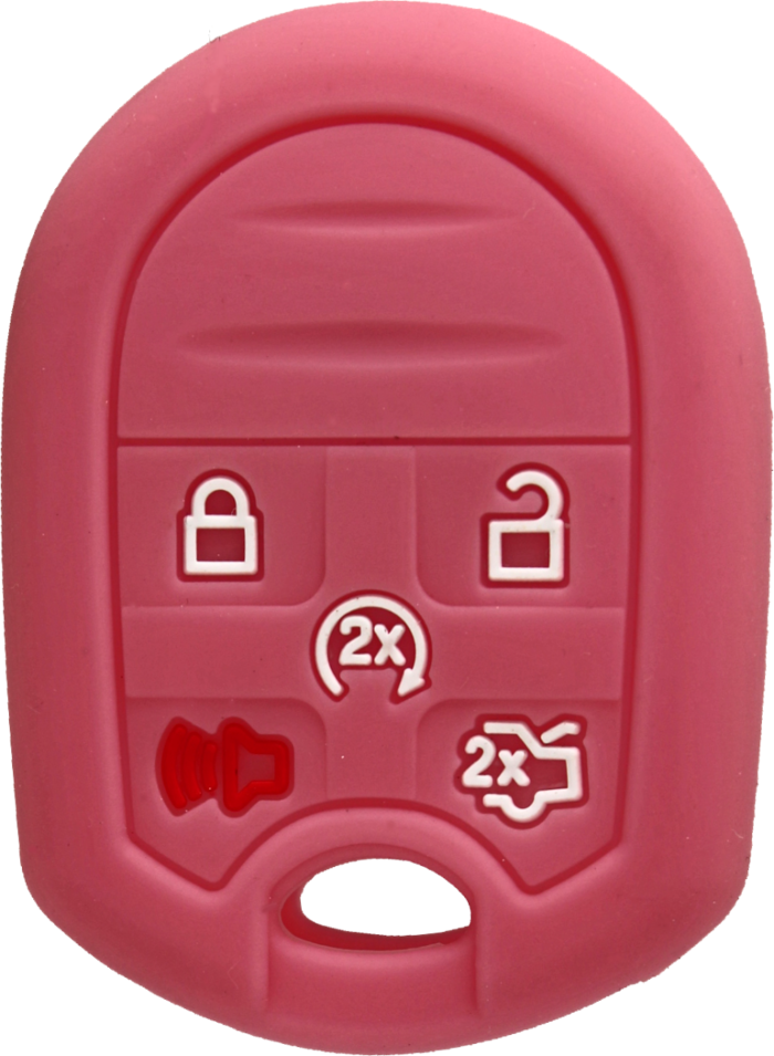 *PROTECT YOUR REMOTE* Ford & Lincoln 5 Button Remote Head Key Silicone Cover - Pink-1
