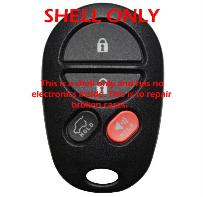 *SHELL & PAD ONLY* Toyota Highlander 4 Button Remote Casing w/ Rear Glass - GQ43VT20T-1