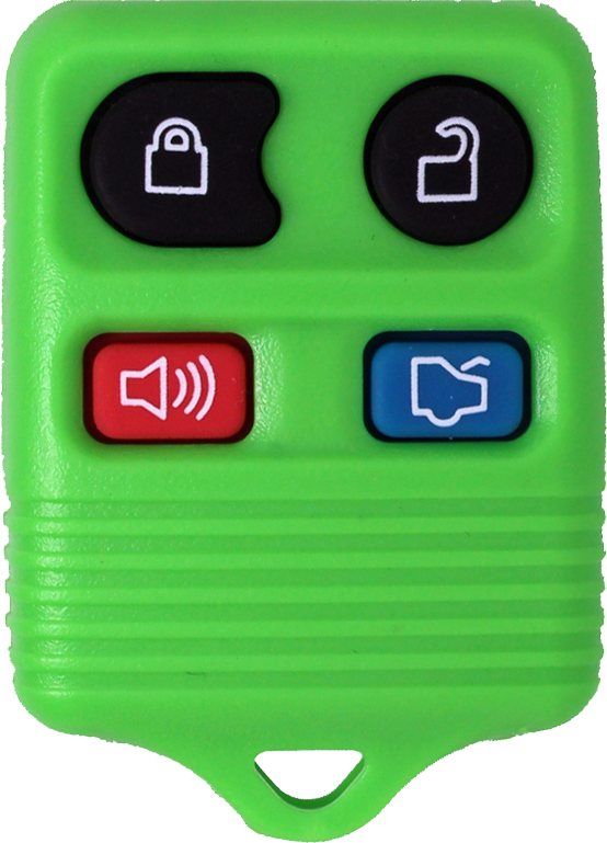 *SHELL & PAD ONLY* Ford/Lincoln/Mercury 4 Button Keyless Entry Remote Casing - Green - CWTWB1U331/CWTWB1U345-1