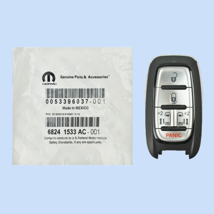 *NEW OEM* 2017 Chrysler Pacifica 5 Button Smart Remote w/ Sliding Doors - With KeySense - Emergency Key Included - M3N-97395900-1