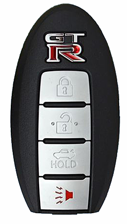 2009 - 2016 Nissan GT-R 4 Button Prox Remote w/ GT-R Logo - Emergency key included - KR55WK49622-2