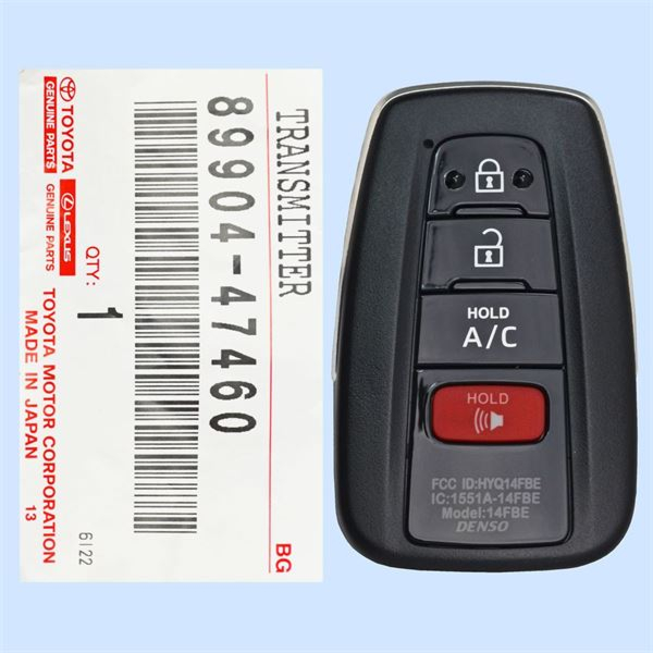 *NEW OEM* 2017 - 2021 Toyota Prius Prime 4 Button Smart Remote - Emergency Key Included - HYQ14FBE-1