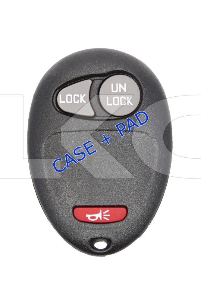 *SHELL & PAD ONLY* GM 3 Button Keyless Entry Remote Fob Casing - L2C0007T-1