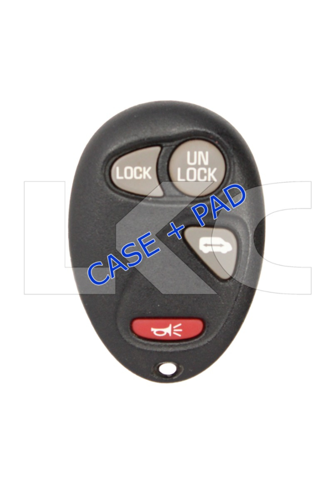*SHELL & PAD ONLY* GM 4 Button Keyless Entry Remote w/ Sliding Door Casing - L2C0007T-1