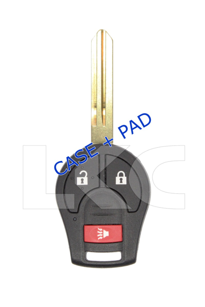 *SHELL & PAD ONLY* Chevrolet/Nissan 3 Button Remote Head Key - CWTWB1U751-1