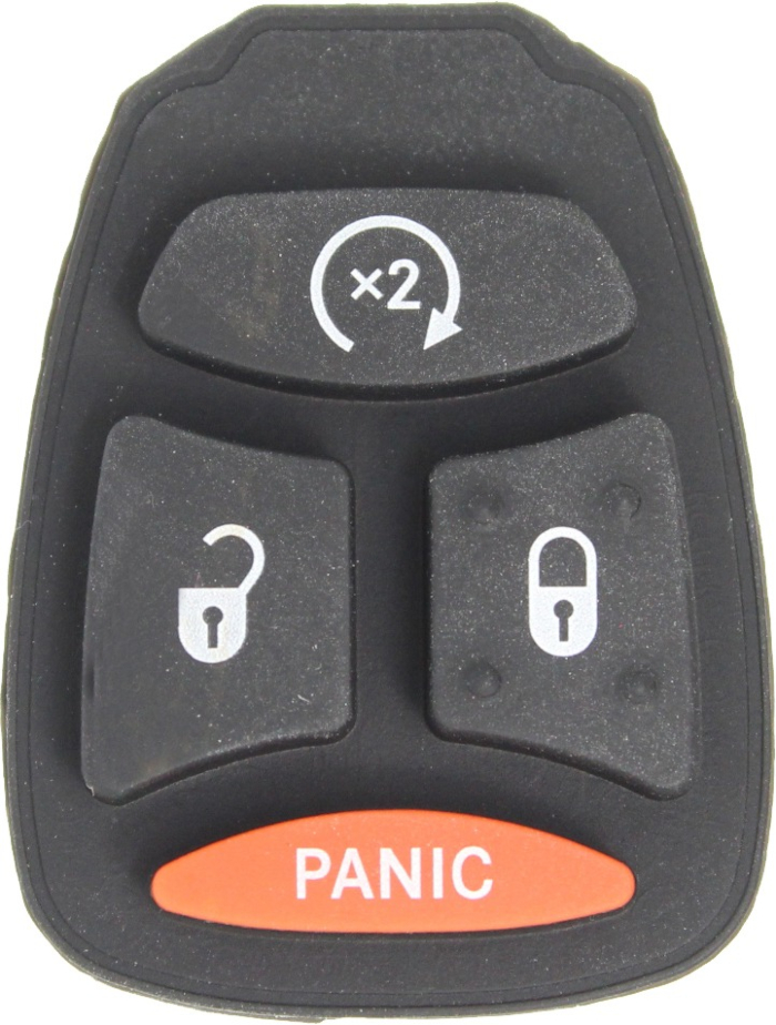 *PAIR OF* Dodge/Jeep 4 Button Remote Head Key Pad Only w/ Remote Start - KOBDT04A-1