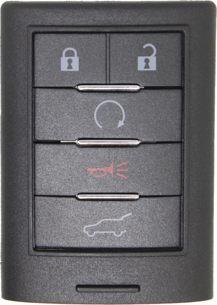*SHELL & PAD ONLY* Cadillac SRX 5B Smart Remote Casing w/ Hatch - FOR HIGH SECURITY EKEYS ONLY - NBG009768T-4