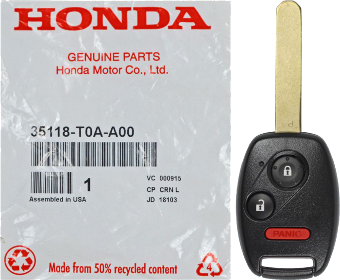 *NEW OEM* 2007 - 2013 Honda CRV 3 Button Remote Head Key - MLBHLIK-1TA-1
