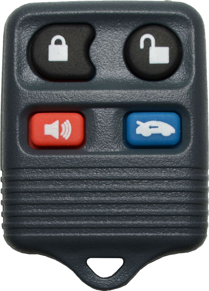 1995 - 2008 Ford, Lincoln, and Mercury 4 Button Keyless Entry Remote Fob - Grey - CWTWB1U313/343-1