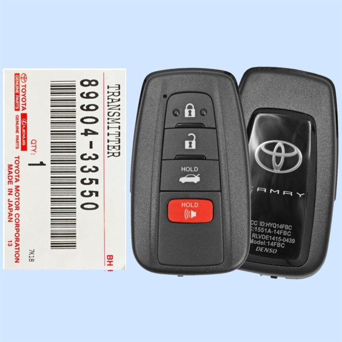 *NEW OEM* 2018 - 2020 Toyota Camry 4 Button Smart Remote - Emergency Key Included - HYQ14FBC - JAPAN PRODUCTION-1