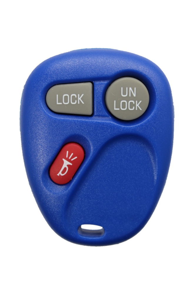 *SHELL & PAD ONLY* GM 3 Button Keyless Entry Remote Fob - Blue - KOBLEAR1XT/KOBUT1BT-3
