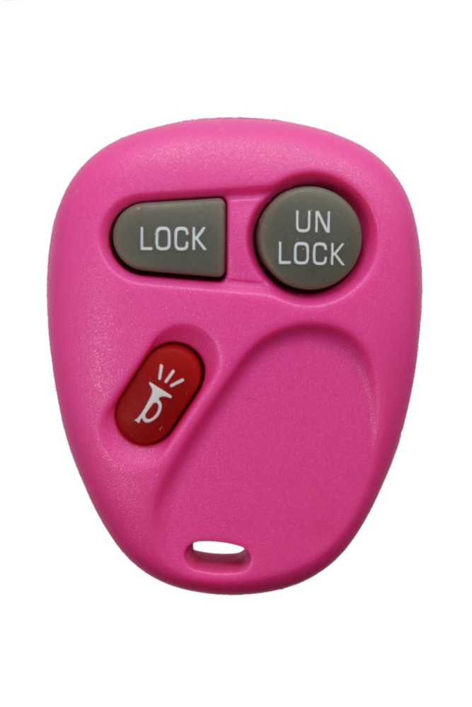 *SHELL & PAD ONLY* GM 3 Button Keyless Entry Remote Fob Casing - Pink - KOBLEAR1XT/KOBUT1BT-3