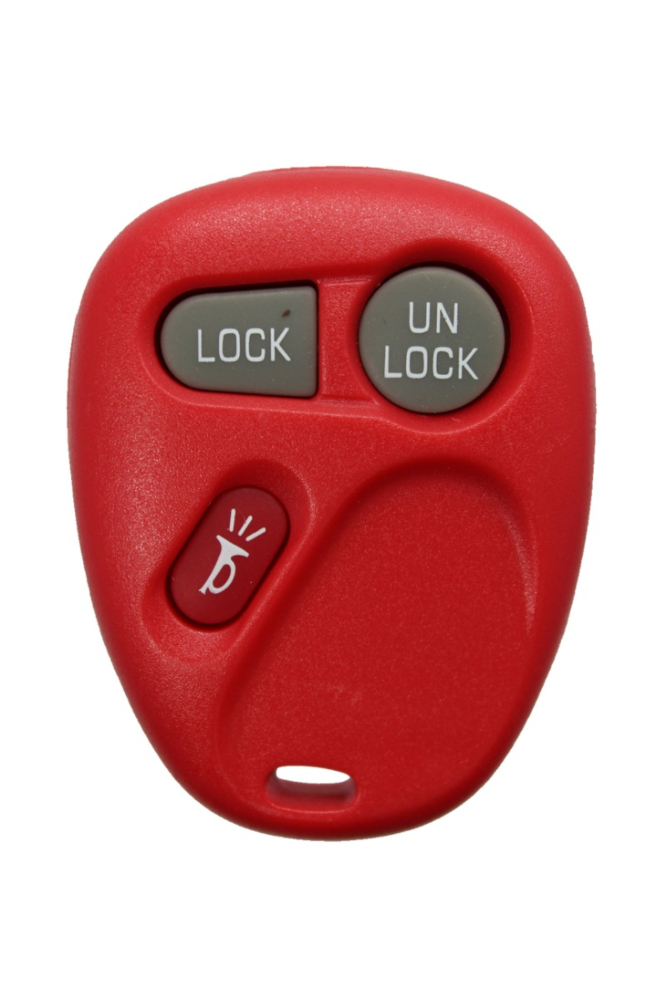 *SHELL & PAD ONLY* GM 3 Button Keyless Entry Remote Fob Casing - Red - KOBLEAR1XT/KOBUT1BT-3