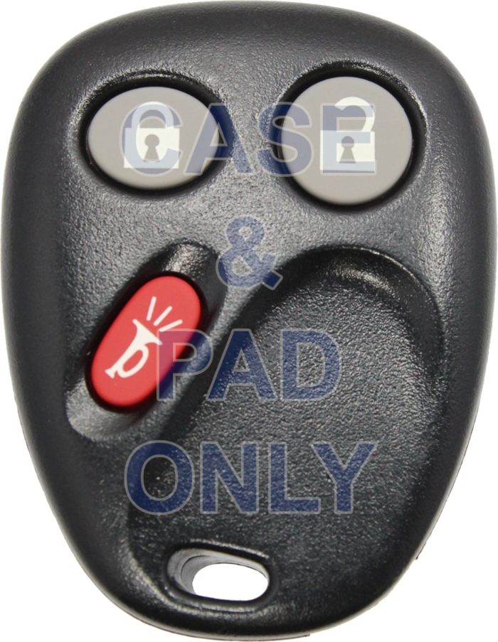 *SHELL & PAD ONLY* GM 3 Button Keyless Entry Remote Fob Casing - LHJ011-1