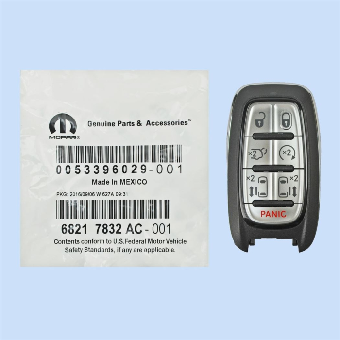 *NEW OEM* 2017 - 2019 Chrysler Pacifica 7 Button Smart Remote - Emergency Key Included - M3N-97395900-1