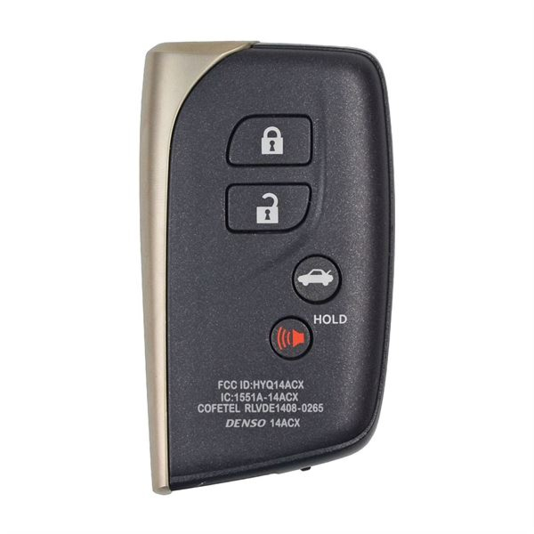 2013 - 2017 Lexus 4 Button Smart Key - Emergency Key Included - HYQ14ACX-1
