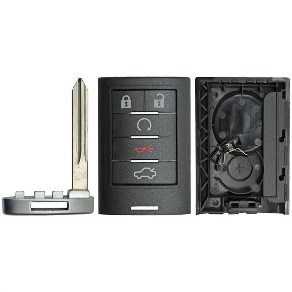 *SHELL & PAD ONLY* Cadillac 5 Button Smart Remote Casing w/ Trunk - FOR STANDARD BLADE EKEYS ONLY - M3N5WY7777A-1