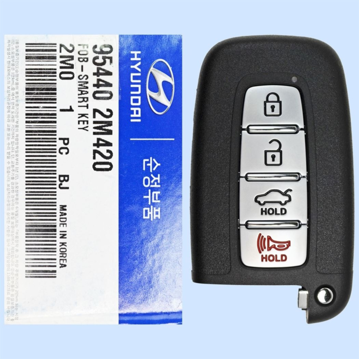 *NEW OEM* 2013 - 2016 Hyundai Genesis Coupe 4 Button Smart Remote - Emergency Key Included - SY5RBFNA433-1