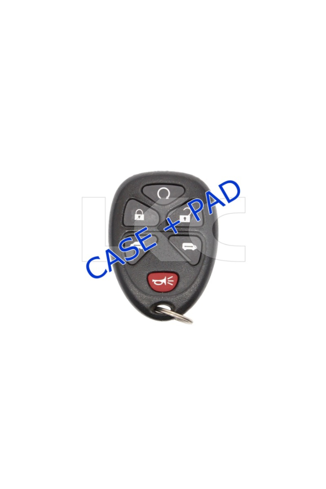 *NEW SHELL & PAD ONLY* GM 6 Button w/ Duel Sliding Doors Keyless Entry Remote Fob Casing - KOBGT04A-1