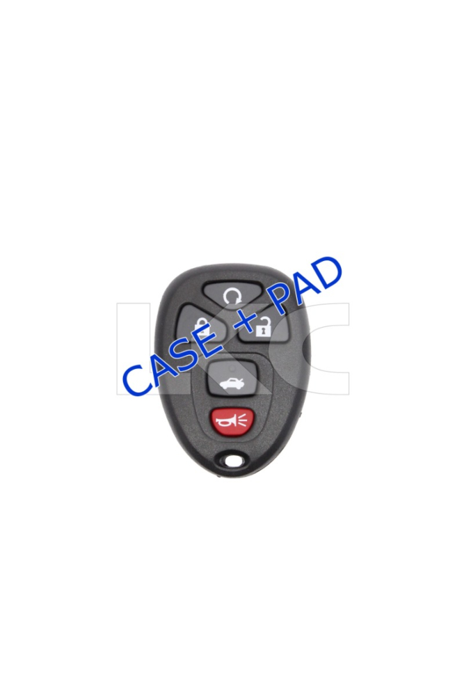 *SHELL & PAD ONLY* GM 5 Button Keyless Entry Remote Fob Casing - OUC60270, OUC60221-1