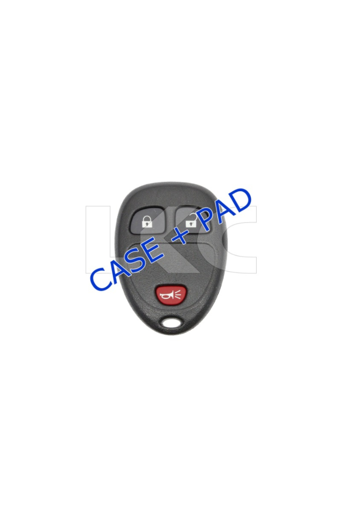 *NEW SHELL & PAD ONLY* GM 3 Button Keyless Entry Remote Fob Casing - KOBGT04A-1