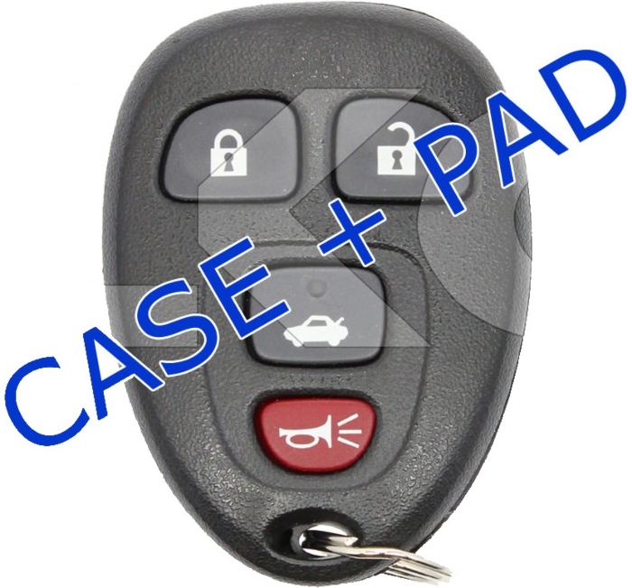 *SHELL & PAD ONLY* GM 4 Button Keyless Entry Remote Fob Casing - OUC60270, OUC60221 -1
