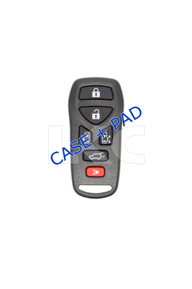 *SHELL & PAD ONLY* 2004 - 2010 Nissan Quest 6 Button Keyless Entry Remote Casing - KBRASTU51-1