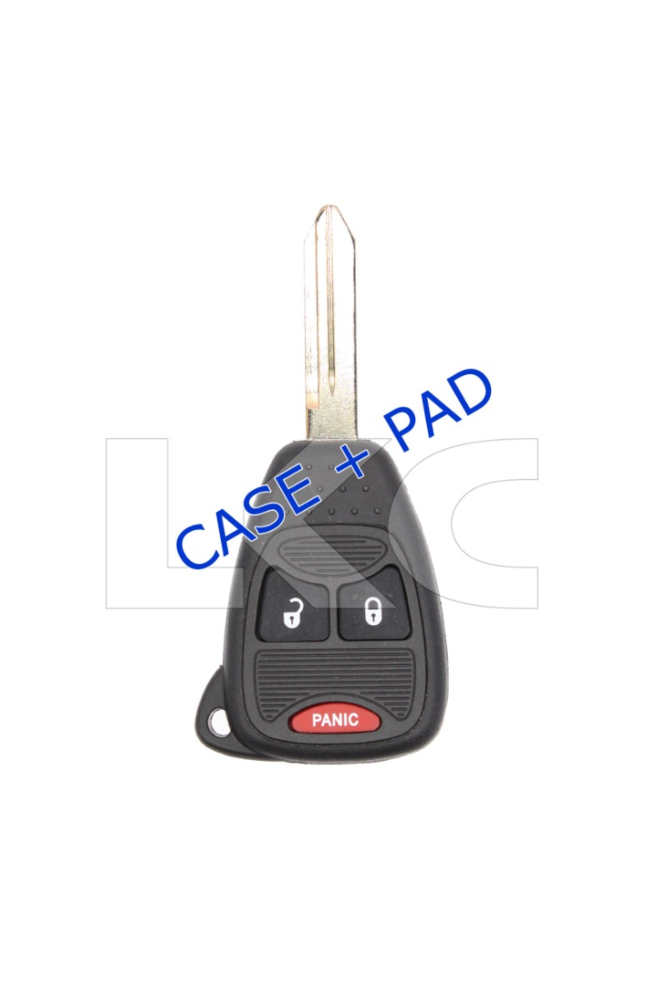 *SHELL, PAD, & BATTERY CLIP ONLY* Chrysler Dodge Jeep 3 Button Remote Head Key Casing - OHT692427AA/OHT692713AA/M3N5WY72XX-1