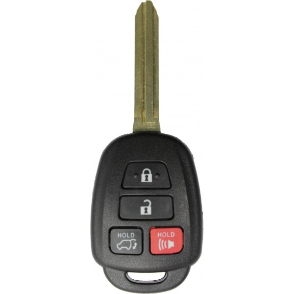 *SHELL & PAD ONLY* Toyota 4 Button Remote Head Key Casing w/ Hatch-1
