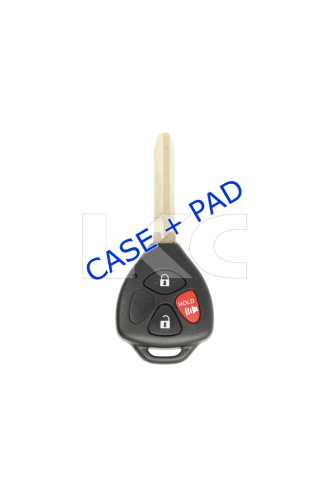 *SHELL, PAD, & BLADE ONLY* Toyota/Scion 3 Button Remote Head Key Casing-1