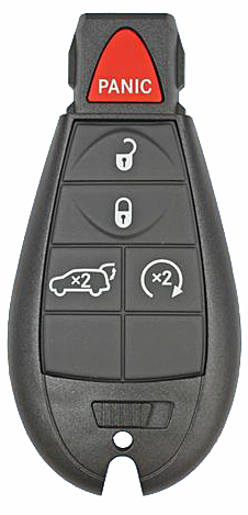 2011 - 2013 Jeep 5 Button Proximity Fobik Key w/ Remote Start - Emergency key included - IYZ-C01C-1